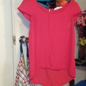 A sheer red over shirt